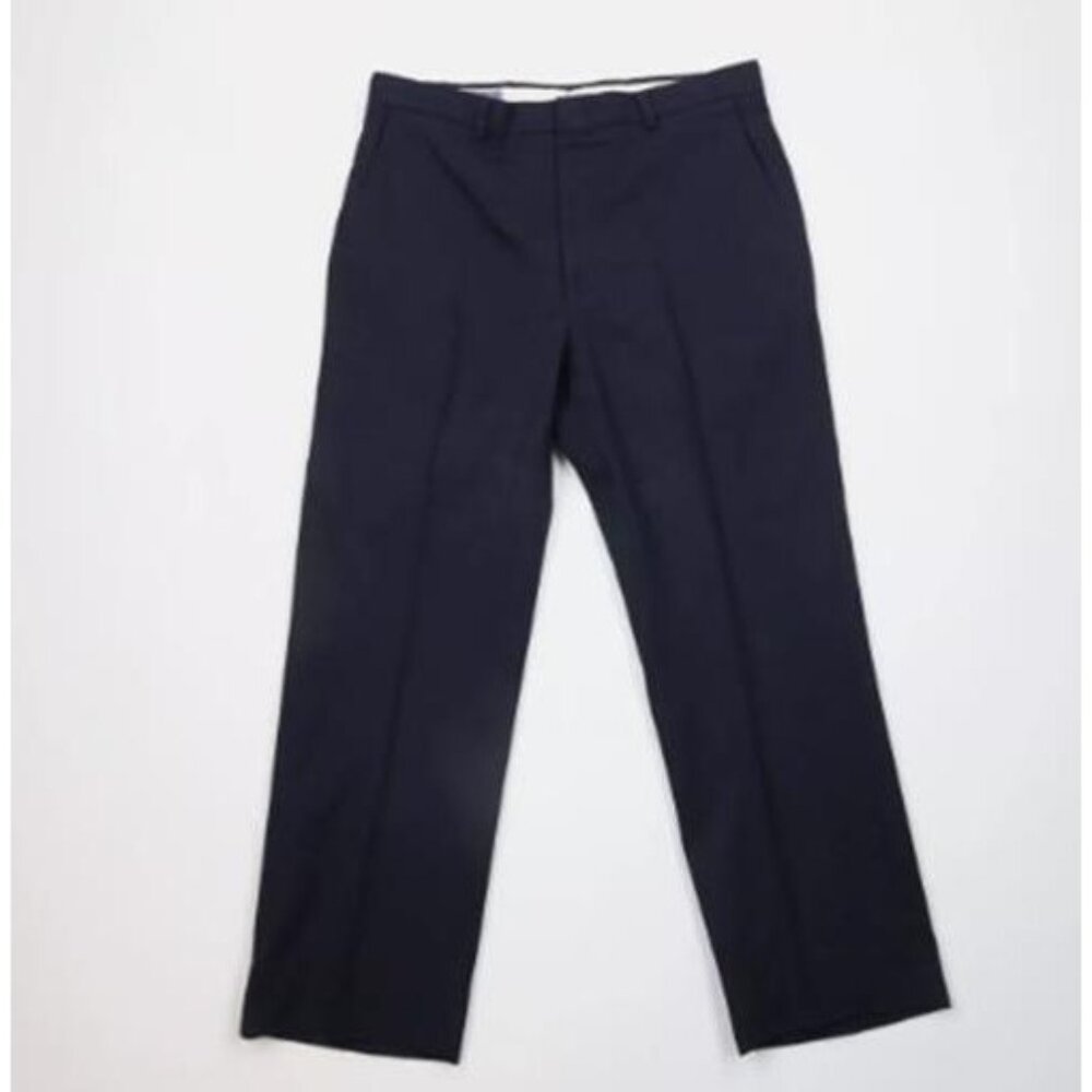 Vtg 70s Pendleton Mens 34x30 Distressed Wool Wide Leg Pants Trousers Blue USA